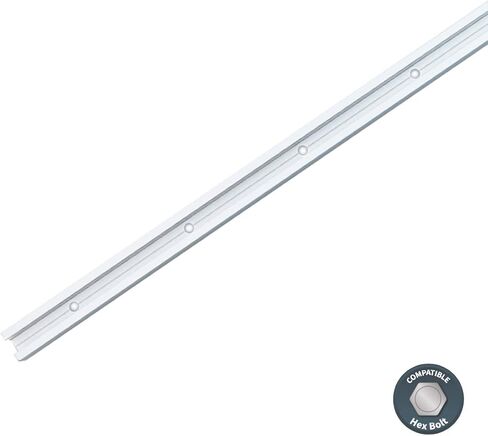 POWERTEC 71351 ألومنيوم T-Track 48 بوصة شديد التحمل | تركيب مسار فتحة T متخصص لـ 1/4"-20 Hex Bolt، ألومنيوم رمادي in Saudi Arabia