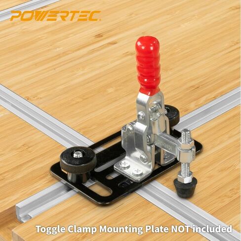 POWERTEC 71351 ألومنيوم T-Track 48 بوصة شديد التحمل | تركيب مسار فتحة T متخصص لـ 1/4"-20 Hex Bolt، ألومنيوم رمادي in Saudi Arabia
