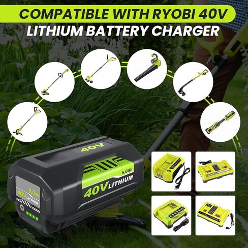 Munikind Replacement Battery for Ryobi 40V Battery 6000mAh OP40601 OP4050A OP4040 OP4030 OP4026A OP40201 ZROP4026 Battery Compatible with Ryobi Battery 40 Volt Cordless Power Tool RY40180 RY40200 in Kuwait