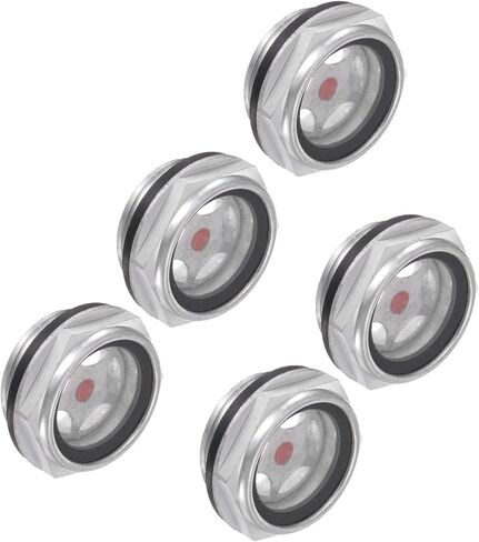 Air Compressor Oil Sight Glass, | G3/4 Male | Aluminum Hex Head Oil Liquid Level Indicator Glass Window - (Applications: for Gearbox Fittings), 5-Pieces in Saudi Arabia