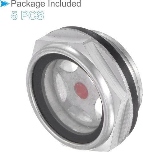 Air Compressor Oil Sight Glass, | G3/4 Male | Aluminum Hex Head Oil Liquid Level Indicator Glass Window - (Applications: for Gearbox Fittings), 5-Pieces in Saudi Arabia