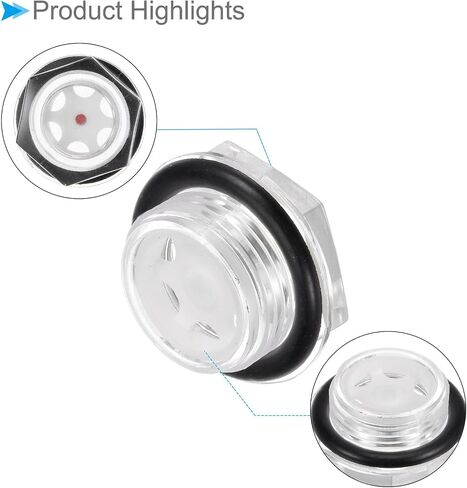 Air Compressor Oil Sight Glass, | G3/4 Male Thread | Hex Head Oil Liquid Level Indicator Glass Window - (Applications: for Gearbox Fittings), 5-Pieces in Saudi Arabia