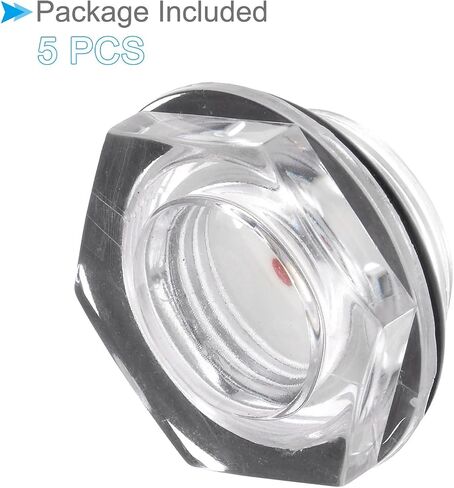 Air Compressor Oil Sight Glass, | G3/4 Male Thread | Hex Head Oil Liquid Level Indicator Glass Window - (Applications: for Gearbox Fittings), 5-Pieces in Saudi Arabia