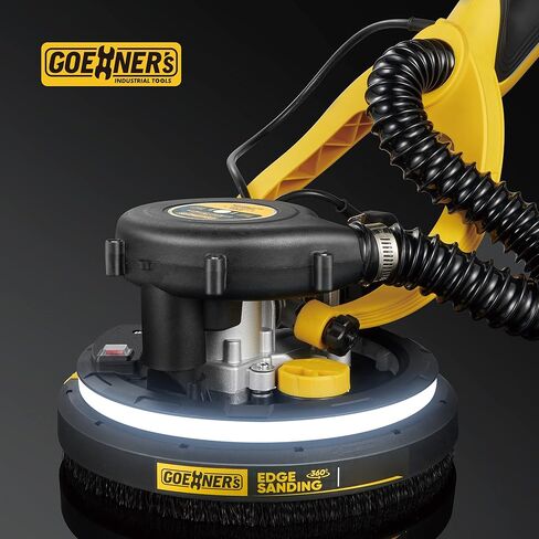 ماكينة صنفرة الحوائط الجافة، ماكينة سنفرة الحوائط الجافة الكهربائية مع مكنسة كهربائية، 7 سرعات متغيرة، 900-1800 دورة في الدقيقة، مقبض موفر للعمالة وتركيبات حاصلة على براءة اختراع لصنفرة السقف، ضوء LED، خرطوم غبار بطول 14 قدمًا، وكابل طاقة بطول 26 قدمًا، و in Kuwait