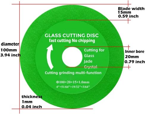 Glass Cutting Disc,4 Inch Glass Ceramic Diamond Cutting Disc for Angle Grinder, Glass Cutting Disc Set for Grinding of Glass, Jade, Wine Bottles, Tile in Saudi Arabia