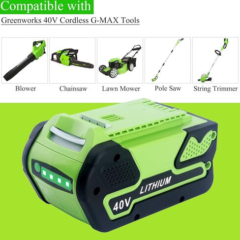 استبدال Lasica لبطارية Greenworks 40V 6.0Ah، متوافقة مع جزازة العشب Greenworks 29472 29462 بطارية وأدوات كهربائية 40 فولت G-MAX 24252 25322 21302 27062 MO40L4413 MO40L03 MO40B411 in Kuwait