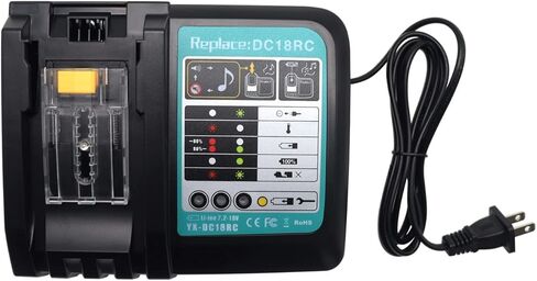 شاحن بطارية DC18RC متوافق مع بطاريات ليثيوم أيون Mk 14.4V 18V LXT BL1850 BL1840B BL1820 BL1815 BL1860 BL1430 BL1450 BL1830 18V شاحن بطارية المثقاب يستبدل DC18RD DC18RA DC18SD DC18SF in Kuwait