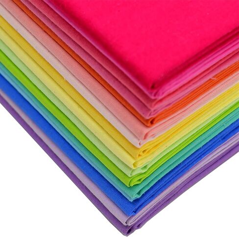 iNee Bright Solid Fat Quarters Quilting Fabric Bundles, 18 x 22 inches,(Bright Solids) in Kuwait