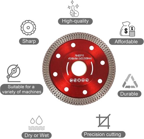 5Pcs 4 Cutting Disc Wheels Diamond Saw Blade Super Thin Dry Wet Diamond Porcelain Saw Ceramic Blades for Cutting Tile Porcelain Granite Marbles in Saudi Arabia