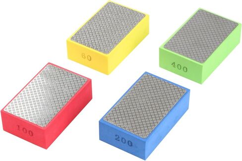 4 قطع من وسادات تلميع اليد الماسية لبلاط الصنفرة والزجاج والخرسانة والسيراميك والرخام والجرانيت، وسادات تلميع الماس، وأدوات البلاط، وسادات الصنفرة الماسية الرطبة أو الجافة (60#، 100#، 200#، 400#) in Kuwait