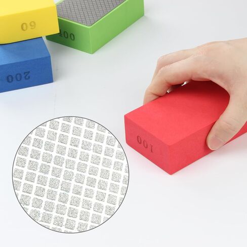 4 قطع من وسادات تلميع اليد الماسية لبلاط الصنفرة والزجاج والخرسانة والسيراميك والرخام والجرانيت، وسادات تلميع الماس، وأدوات البلاط، وسادات الصنفرة الماسية الرطبة أو الجافة (60#، 100#، 200#، 400#) in Kuwait