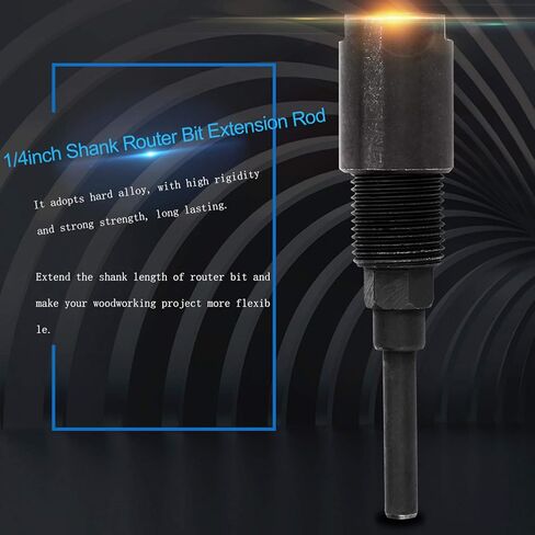 1/4 Inch Shank Router Collet Extension Milling Cutter Bit Rod Chuck Extender Adapter Extends an Additional 2-1/4" for 1/4" Router Bits in Saudi Arabia
