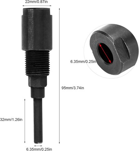 1/4 Inch Shank Router Collet Extension Milling Cutter Bit Rod Chuck Extender Adapter Extends an Additional 2-1/4" for 1/4" Router Bits in Saudi Arabia