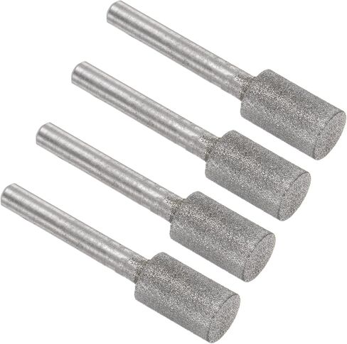 4pcs Diamond Grinding Bit - [10mm Dia 120 Grtis] Cylinder Head Carving Drill Bits Rotary Tool for Carving Polishing Use | 6mm Round Shank in Saudi Arabia