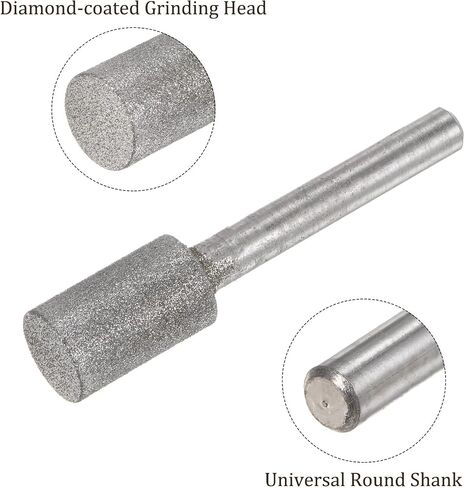 4pcs Diamond Grinding Bit - [10mm Dia 120 Grtis] Cylinder Head Carving Drill Bits Rotary Tool for Carving Polishing Use | 6mm Round Shank in Saudi Arabia