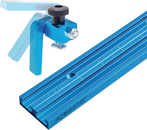 POWERTEC 71945 مسار T عالمي مزدوج القطع مقاس 36 بوصة مع مقياس مركزي محفور بالليزر وإيقاف سياج 3 بوصات in Saudi Arabia
