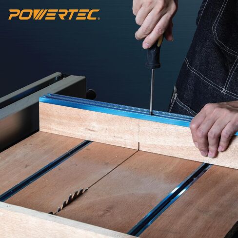 POWERTEC 71945 مسار T عالمي مزدوج القطع مقاس 36 بوصة مع مقياس مركزي محفور بالليزر وإيقاف سياج 3 بوصات in Saudi Arabia