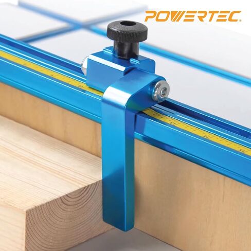 POWERTEC 71945 مسار T عالمي مزدوج القطع مقاس 36 بوصة مع مقياس مركزي محفور بالليزر وإيقاف سياج 3 بوصات in Saudi Arabia