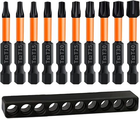 10 Pcs Torx Bit Set - 50 mm Long Torx Screwdriver Bits with 1/4 Inch Hex Shank. Professional, Long Magnetic Bit Set for various applications. in Saudi Arabia