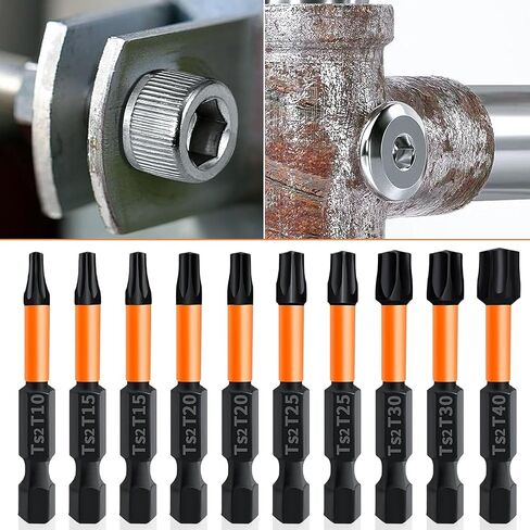 10 Pcs Torx Bit Set - 50 mm Long Torx Screwdriver Bits with 1/4 Inch Hex Shank. Professional, Long Magnetic Bit Set for various applications. in Saudi Arabia