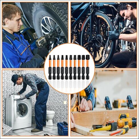 10 Pcs Torx Bit Set - 50 mm Long Torx Screwdriver Bits with 1/4 Inch Hex Shank. Professional, Long Magnetic Bit Set for various applications. in Saudi Arabia