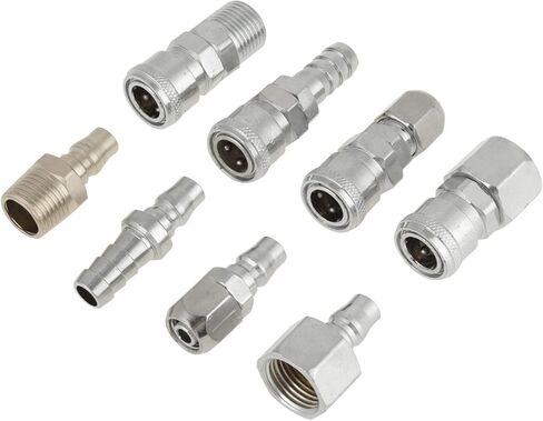 Air Hose Fitting, 8PCS BSP 1/2" Pneumatic Hose Fitting Air Compressor Hose Quick Coupler Plug Socket Connector Set for Air Hose Air Compressors Air Tools in Saudi Arabia