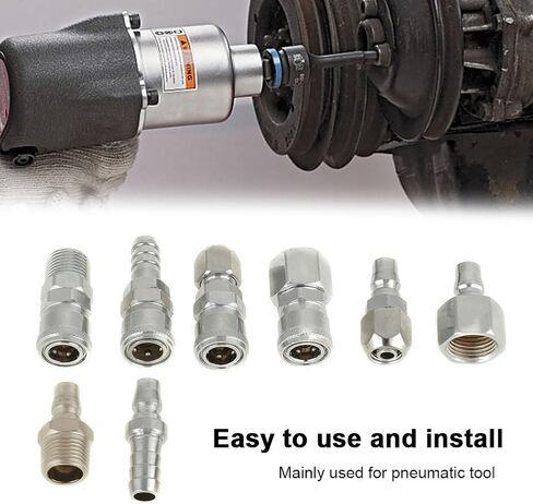 Air Hose Fitting, 8PCS BSP 1/2" Pneumatic Hose Fitting Air Compressor Hose Quick Coupler Plug Socket Connector Set for Air Hose Air Compressors Air Tools in Saudi Arabia