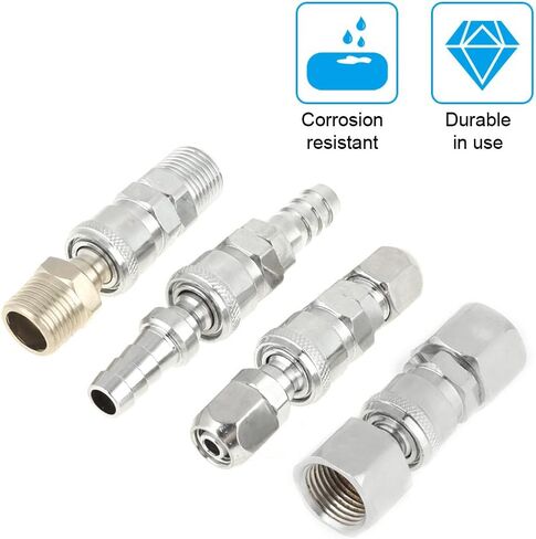 Air Hose Fitting, 8PCS BSP 1/2" Pneumatic Hose Fitting Air Compressor Hose Quick Coupler Plug Socket Connector Set for Air Hose Air Compressors Air Tools in Saudi Arabia