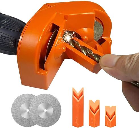 Drill Bit Sharpener, Multipurpose Drill Bits Grinding Sharpener for 5/64''- 5/8'' Bits, Diamond Grinding Blade Sharpening Stone Tool for High Speed Steel Carbide Cobalt Tin-Coated Drill Bits Knives in Kuwait