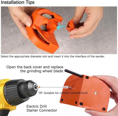 Drill Bit Sharpener, Multipurpose Drill Bits Grinding Sharpener for 5/64''- 5/8'' Bits, Diamond Grinding Blade Sharpening Stone Tool for High Speed Steel Carbide Cobalt Tin-Coated Drill Bits Knives in Kuwait