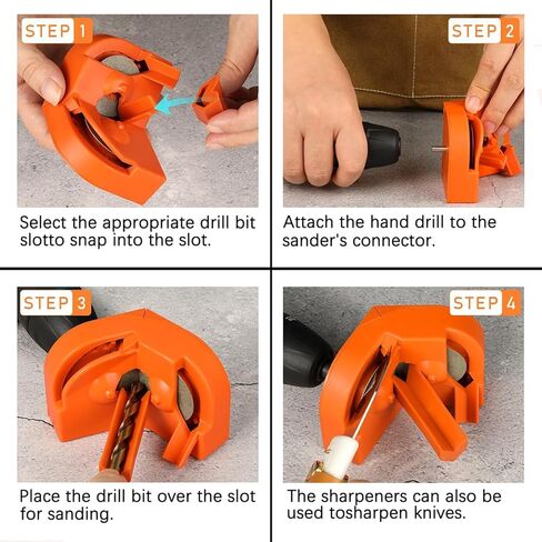 Drill Bit Sharpener, Multipurpose Drill Bits Grinding Sharpener for 5/64''- 5/8'' Bits, Diamond Grinding Blade Sharpening Stone Tool for High Speed Steel Carbide Cobalt Tin-Coated Drill Bits Knives in Kuwait