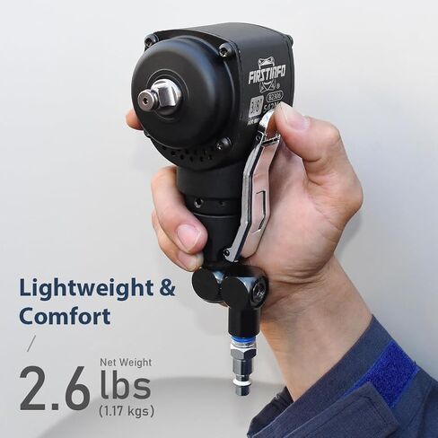 FIRSTINFO B2306US 3/8" Drive Palm Mini Air Impact Wrench, Side-Trigger, 400 ft-lbs. 6-Mode Control, Lightweight in Saudi Arabia
