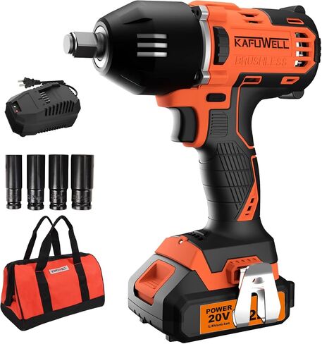 Cordless Impact Wrench, 1/2 Impact Gun with 5 Torque Control & Max 300 Torque ft-lbs (400N.m), 20V Power Impact Wrenches Set with Battery and Fast Charger in Saudi Arabia