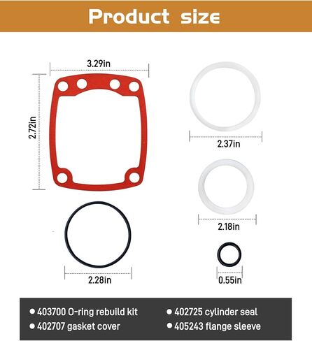 طقم إعادة بناء جهاز تثبيت المسامير مناسب لتأطير Paslode 3250-F16 3200 3175 3150 Series، استبدال أجزاء جهاز تثبيت المسامير 403700 طقم حلقة O 402725 ختم الأسطوانة 402707 غطاء الحشية 405243 كم شفة in Saudi Arabia