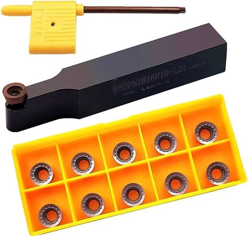 5/8" 16mm SRDPN1616H10 Lathe Holder Cutting Tools,with 10 pack RPMT10T3 MOE R5 Carbide Turning Inserts in Saudi Arabia