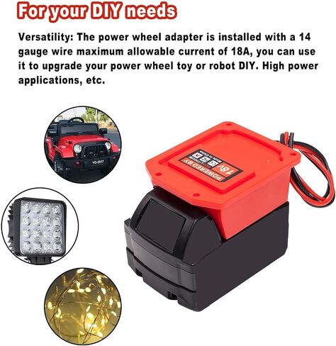 محول بطارية لبطارية ميلووكي 18 فولت M18، محول عجلة الطاقة مع سلك 14 AWG، موصل طاقة لألعاب Rc DIY والروبوتات وأضواء العمل وشاحنة Rc (البطارية غير متضمنة) in Saudi Arabia