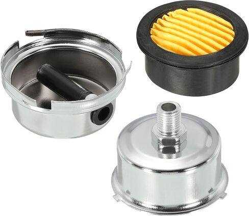 PATIKIL G1/2 Air Compressor Silencers Filter, Noise Reduction Intake Muffler for Generators, Blowers, Exhaust Ports, Silver Tone, Yellow in Saudi Arabia