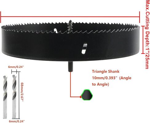 9.5-inch Hole Cutter with Drill Bit and Hex Wrench Drilling Holes Bi-Metal Hole Saw for Wood Plastic Drywall Thin Metal in Kuwait