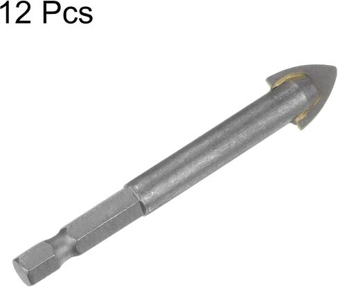12pcs Concrete Masonry Drill Bits 3mm (1/8") Tungsten Carbide Tip Triangle Drill Bit for Ceramic Tile Brick Glass Plastic Wood, Silver in Saudi Arabia