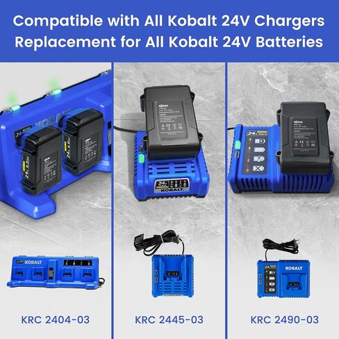 استبدال بطارية Kobalt 24V: استبدال بطارية ليثيوم أيون 6.0Ah لبطارية 24 فولت كحد أقصى KB624-03 KB524-03 KB424-03 KB224-03 KB124-03 متوافق مع جميع أدوات الطاقة اللاسلكية Kobalt 24 V 2 حزم in Saudi Arabia