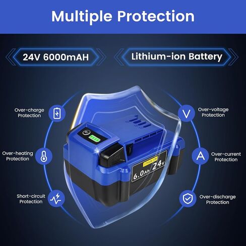 استبدال بطارية Kobalt 24V: استبدال بطارية ليثيوم أيون 6.0Ah لبطارية 24 فولت كحد أقصى KB624-03 KB524-03 KB424-03 KB224-03 KB124-03 متوافق مع جميع أدوات الطاقة اللاسلكية Kobalt 24 V 2 حزم in Saudi Arabia