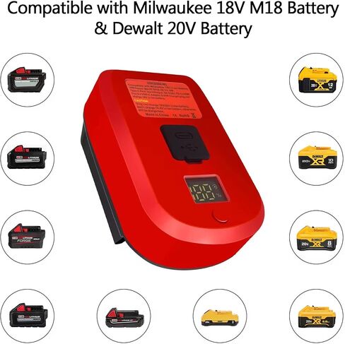USB Charger for Milwaukee | M18 Phone Charger for Milwaukee M18 Battery | 18V Charger for Milwaukee Tools | M18 Fast Charger in Saudi Arabia