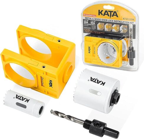 KATA 1-3/8" - 1-3/4" Door Lock Installation Kit for Wooden Doors with Guide Template, Door Lock Hole Saw, Carbon Steel in Saudi Arabia