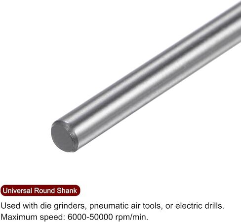 5pcs Carbide Rotary Burrs 1/8" (3mm) Shank 1/4" (6mm) Head Double Cut Cylindrical Ball Nose C Shape Die Grinder Bits Rasp Files for Metal Wood Plastic Polishing Engraving in Saudi Arabia