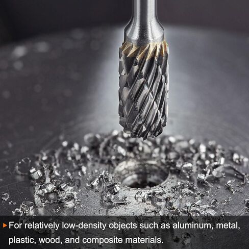 5pcs Carbide Rotary Burrs 1/8" (3mm) Shank 1/4" (6mm) Head Double Cut Cylindrical Ball Nose C Shape Die Grinder Bits Rasp Files for Metal Wood Plastic Polishing Engraving in Saudi Arabia