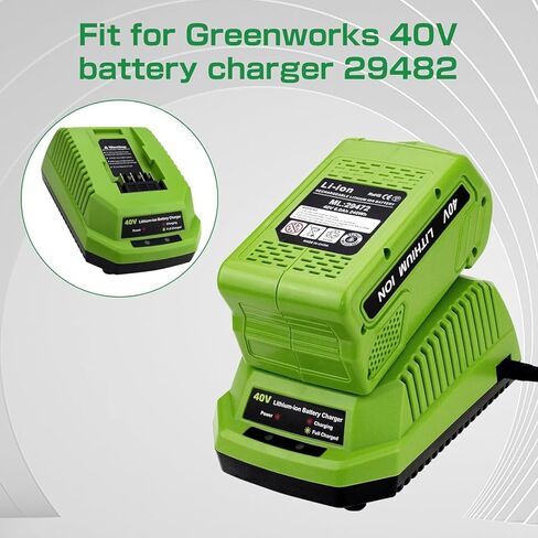 بطارية بديلة مطورة 6000 مللي أمبير في الساعة 40 فولت لبطارية Greenworks 40V 29472 29462 29252 20202 22262 25312 21242 بطارية ليثيوم متوافقة مع أدوات الطاقة اللاسلكية G-MAX 40 فولت من GreenWorks in Kuwait