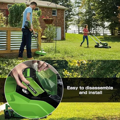 بطارية بديلة مطورة 6000 مللي أمبير في الساعة 40 فولت لبطارية Greenworks 40V 29472 29462 29252 20202 22262 25312 21242 بطارية ليثيوم متوافقة مع أدوات الطاقة اللاسلكية G-MAX 40 فولت من GreenWorks in Kuwait