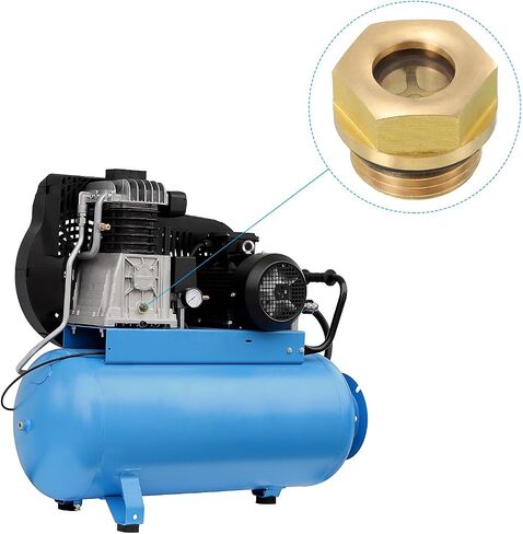 PATIKIL Air Compressor Oil Sight Glass, 2 Pack M16*1.5 Male Thread Brass Oil Liquid Level Gauge Air Compressor Parts with O-ring in Saudi Arabia