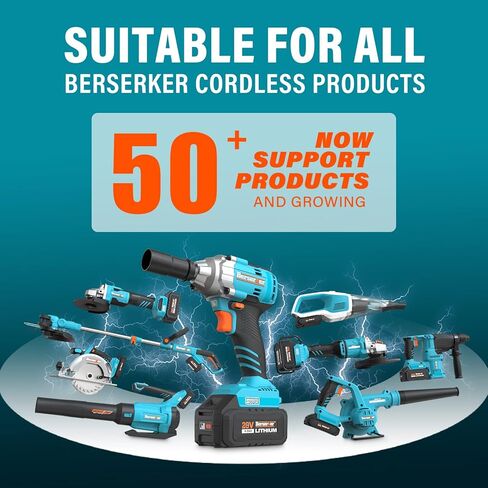 شاحن بطارية سريع Berserker 20 فولت ليثيوم 1.8 أمبير لأدوات الطاقة اللاسلكية المتوافقة مع جميع مشاريع Berserker in Kuwait
