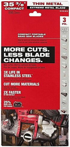 for Milwaukee 48-39-0619 35-3/8 in. Extreme Metal Band Saw Blades 12/14 TPI 3 pk in Saudi Arabia